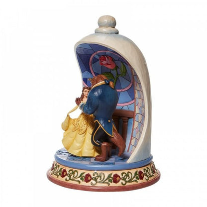 Disney Traditions Beauty and the Beast dancing whilst their friends look on 30th Anniversary figurine