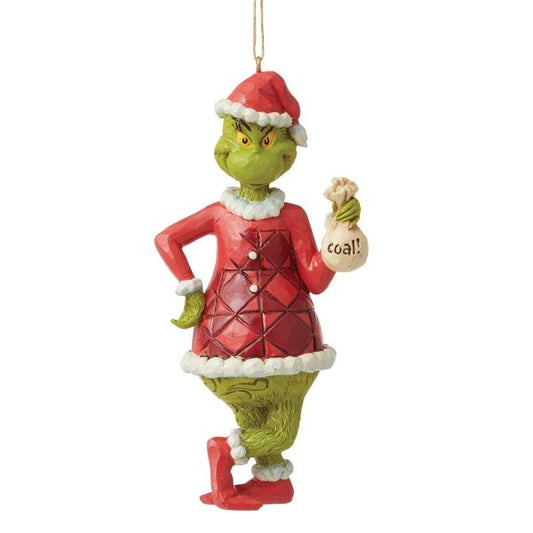 The Grinch with Bag of Coal Hanging Ornament By Jim Shore 6012708