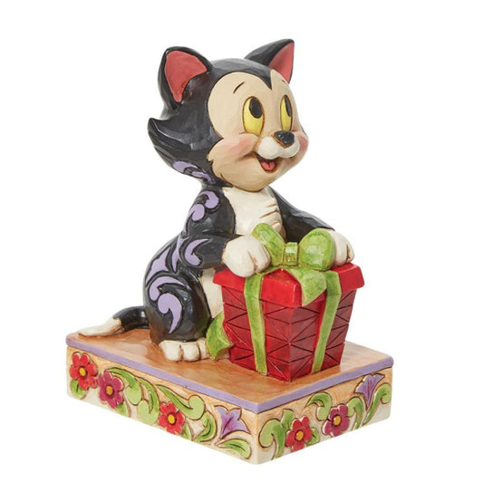Disney Traditions Festive Feline Figaro Christmas Personality Pose Figurine by Jim Shore 6013065