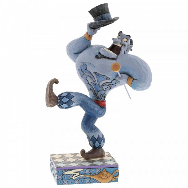 Disney Traditions Genie from Aladdin dances along with a cane and top hat figurine