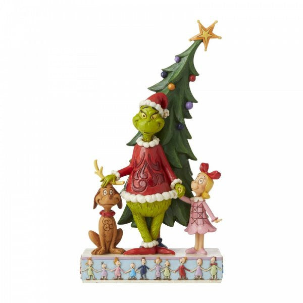 The Grinch, Max and Cindy Decorating A Christmas Tree Figurine By Jim Shore