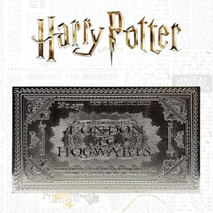 Harry Potter Hogwarts Express Silver Replica Ticket