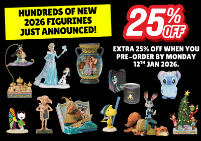Promotional image for 2026 figurines with discounts and pre-order information.