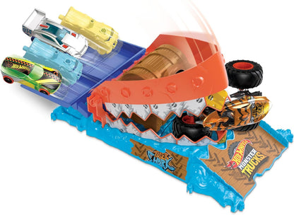 Hot Wheels Monster Trucks Arena Smashers Tiger Shark Treasure Chomp Challenge