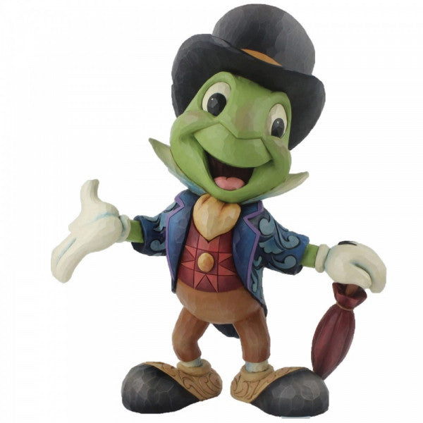 Disney Traditions Jiminy Cricket from Pinocchio looking dapper standing resting on his umbrella Figurine