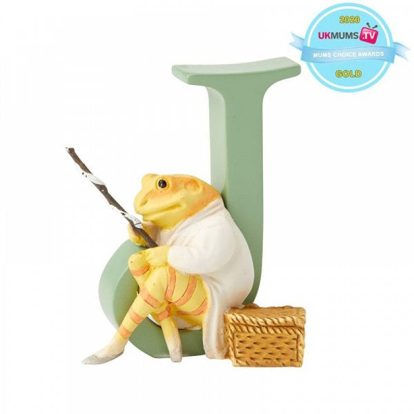 Beatrix potter freestanding alphabet letter J - Jeremy Fisher figurine