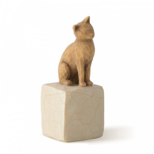 Willow Tree Love My Cat figurine showing a light coloured cat
