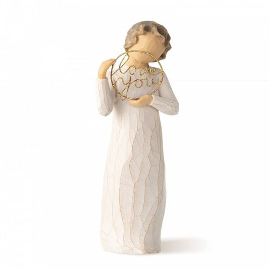 Willow Tree Love You figurine depicting a girl holding a Love You sign