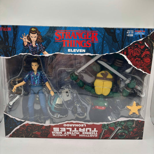DAMAGED BOX - Teenage Mutant Ninja Turtles X Stranger Things Leonardo Vs Eleven