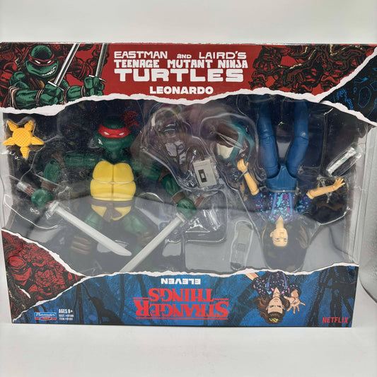 DAMAGED BOX - Teenage Mutant Ninja Turtles X Stranger Things Leonardo Vs Eleven
