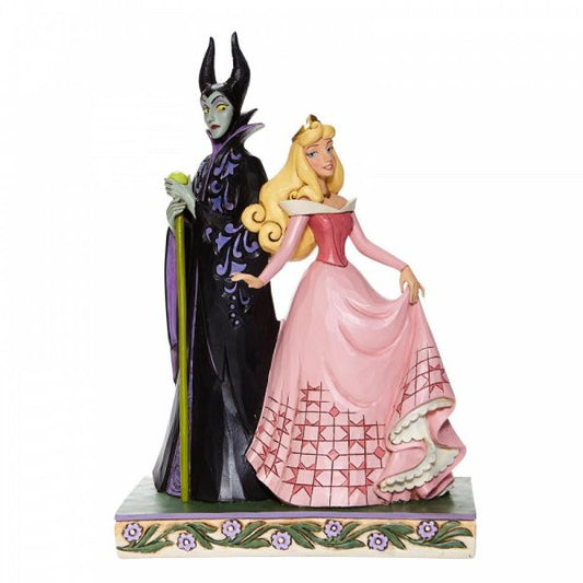 Disney Traditions Maleficent & Aurora from Sleeping Beauty stand back to back figurine