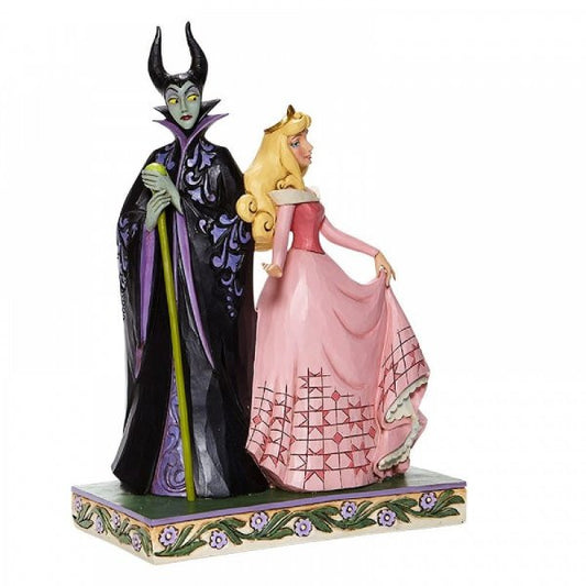 Disney Traditions Maleficent & Aurora from Sleeping Beauty stand back to back figurine