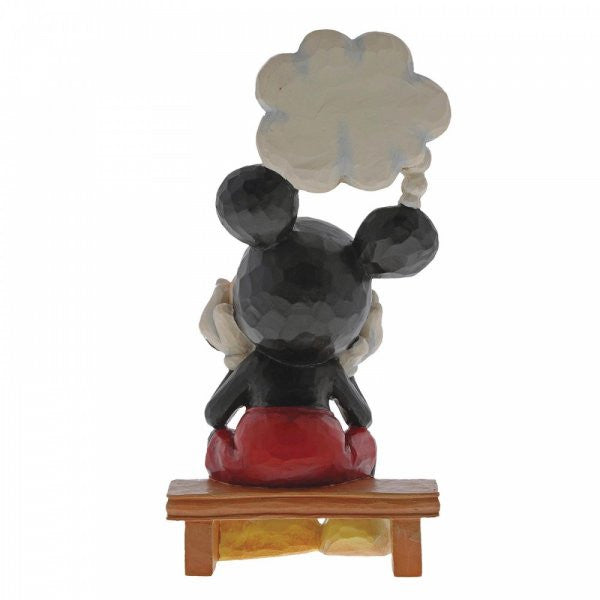 Disney Traditions Mickey Mouse with thought bubble featuring Minnie mouse figurine