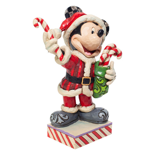 Disney Traditions Mickey Mouse dressed as Santa with Candy Canes figurine