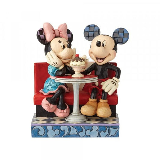 Disney Traditions Mickey Mouse & Minnie sharing a moment and a delicious sundae at their favourite soda shop figurine
