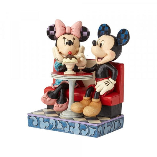 Disney Traditions Mickey Mouse & Minnie sharing a moment and a delicious sundae at their favourite soda shop figurine