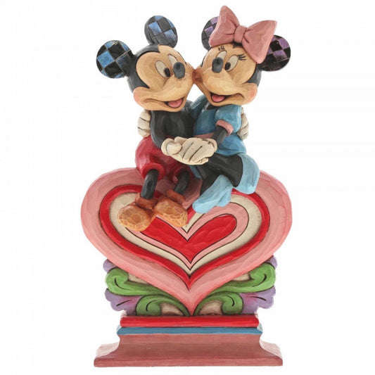 Disney Traditions Mickey & Minnie Mouse sat on a heart figurine