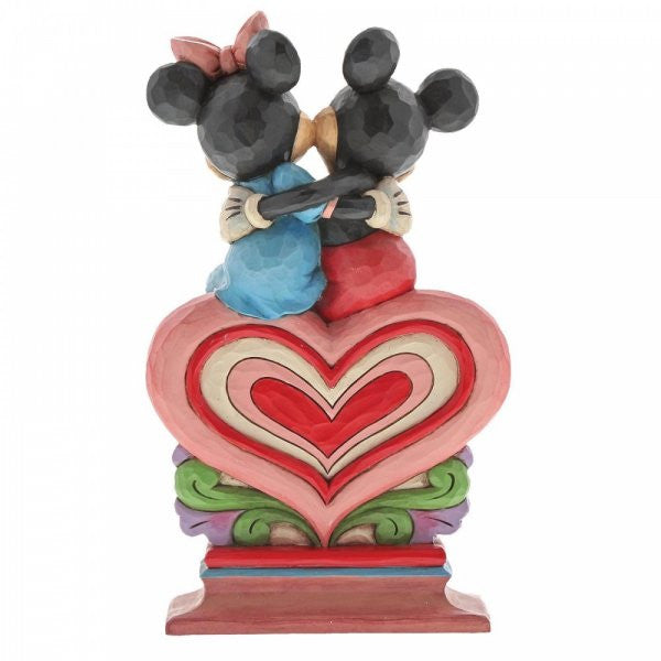 Disney Traditions Mickey & Minnie Mouse sat on a heart figurine