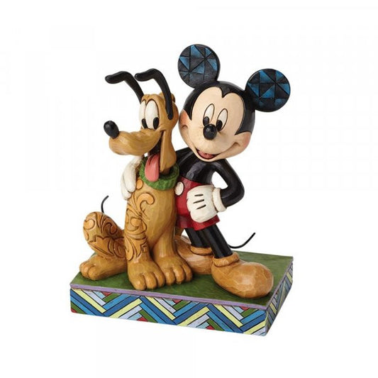 Disney Traditions Mickey hugging Pluto figurine