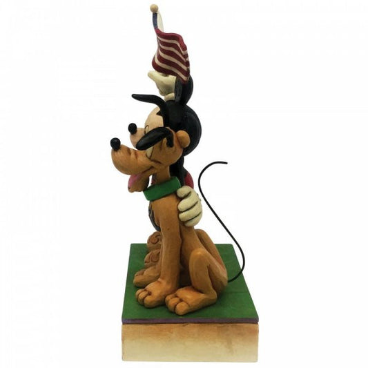 Disney Traditions A Banner Day - Mickey & Pluto Patriotic Figurine 6005975