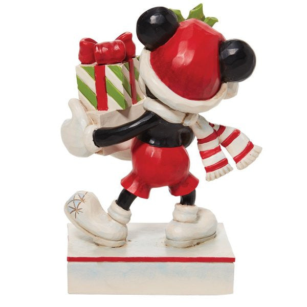 Disney Traditions Mickey with Stack of Presents Figurine By Jim Shore