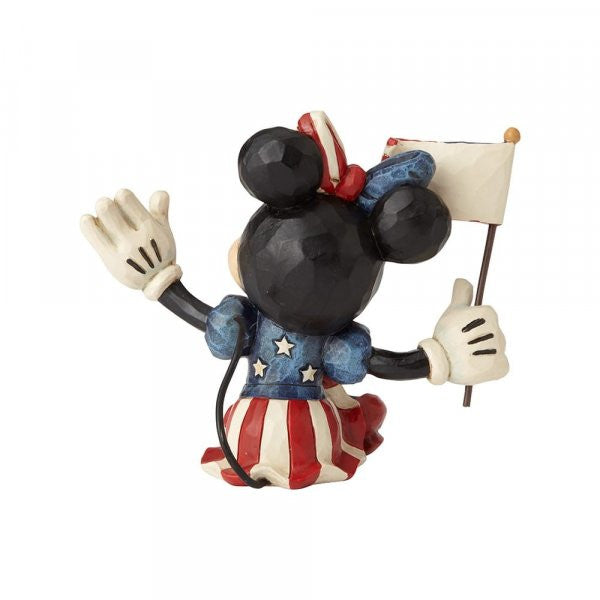 Disney Traditions Minnie Mouse in Patriotic dress with her American Flag mini figurine