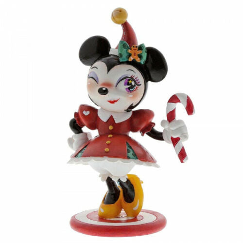 Disney Miss Mindy Minnie Mouse in her Christmas outfit, holding candy figurine