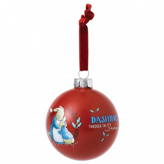 Mrs. Rabbit & Peter Rabbit Merry Christmas Bauble
