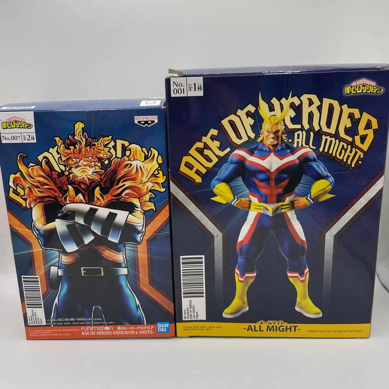 EX DISPLAY - Banpresto My Hero Academia Figure Age Of Heroes All Might and Endeavor Double Pack