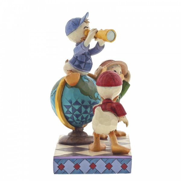 Disney Traditions Huey, Dewie & Louie with the World globe figurine
