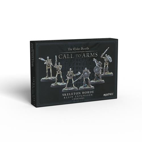 Modiphius’ The Elder Scrolls Call To Arms Skeleton Horde includes six detailed Skeleton Warriors with weapons and shields—an ideal expansion for your Elder Scrolls miniatures collection.