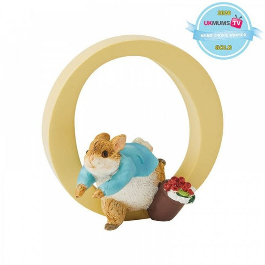 Beatrix potter freestanding alphabet letter O - Peter Rabbit Running figurine