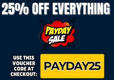 banner advertising a payday sale offering 25% off everything