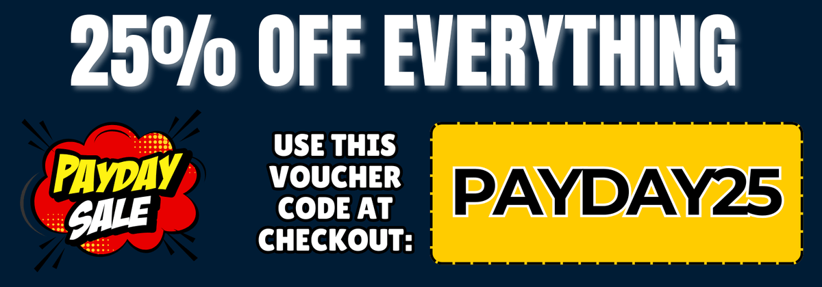 banner advertising a payday sale offering 25% off everything
