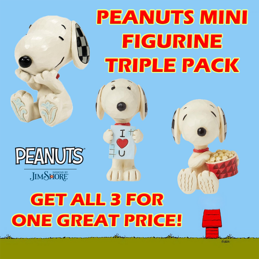 Snoopy TRIPLE PACK Mini Figurines Peanuts By Jim Shore