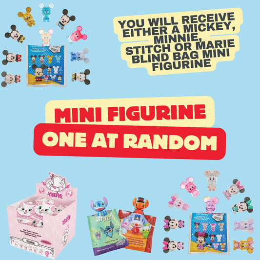 Disney Mini Figurine Blind Bag - Minnie/Mickey/Marie/Stitch ONE AT RANDOM