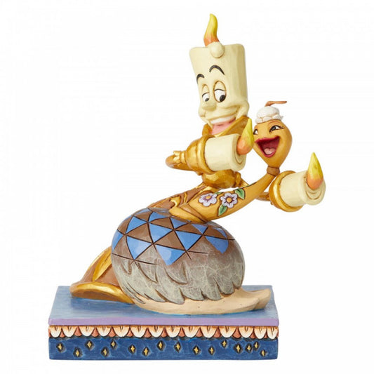 Disney Traditions Lumiere, the candlestick & Fifi, the duster from Beauty & the Beast dancing figurine