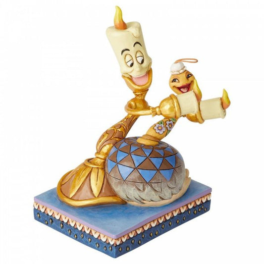 Disney Traditions Lumiere, the candlestick & Fifi, the duster from Beauty & the Beast dancing figurine