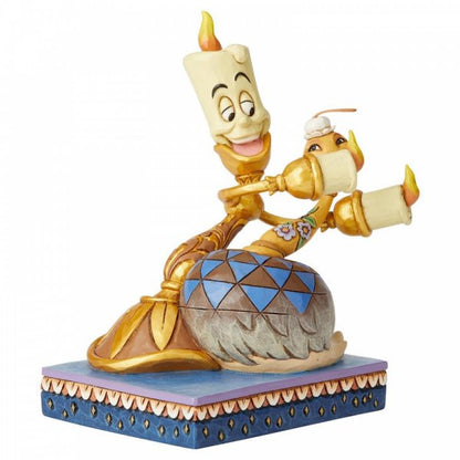 Disney Traditions Lumiere, the candlestick & Fifi, the duster from Beauty & the Beast dancing figurine
