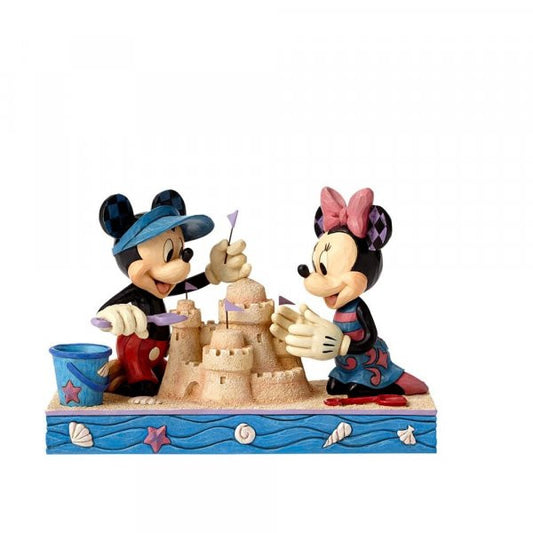 Disney Traditions Mickey Mouse & Minnie build a sandcastle figurine