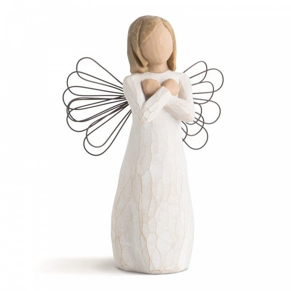 Willow Tree Sign For Love Angel Figurine of an angel with her arms crossed