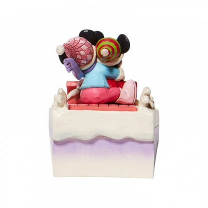 Disney Traditions Mickey & Minnie Mouse Sledding Figurine