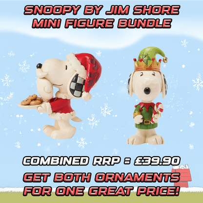 Snoopy by Jim Shore Christmas Mini Figure Bundle - Snoopy Elf & Santa