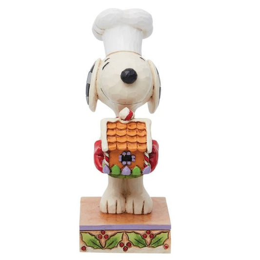 Snoopy Holding Gingerbread House Christmas Figurine By Jim Shore 6013045