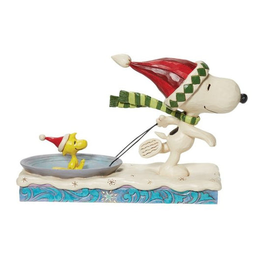 Snoopy and Woodstock Sledding Christmas Figurine By Jim Shore 6013044