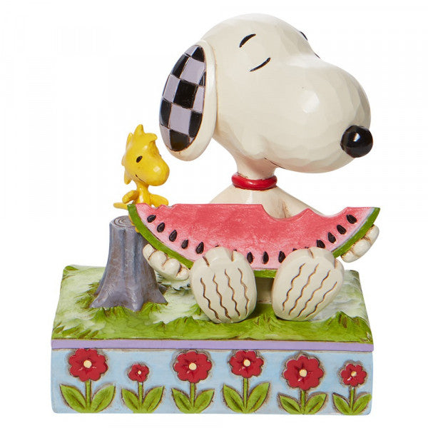 Snoopy & Woodstock eating Watermelon Figurine By Jim Shore
