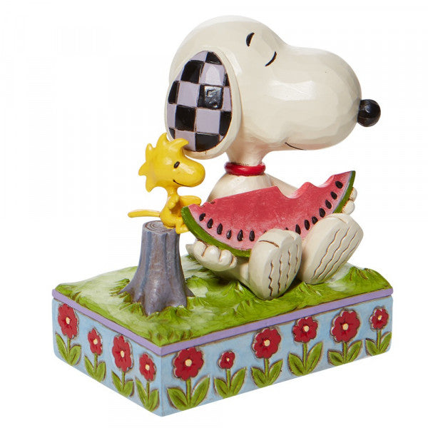 Snoopy & Woodstock eating Watermelon Figurine By Jim Shore