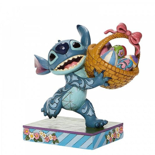 Disney Traditions Stitch Running off with Easter Basket Figurine