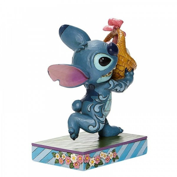 Disney Traditions Stitch Running off with Easter Basket Figurine