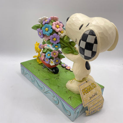 Snoopy and Woodstock Picking Flowers Figurine Signed By Jim Shore 6014344
